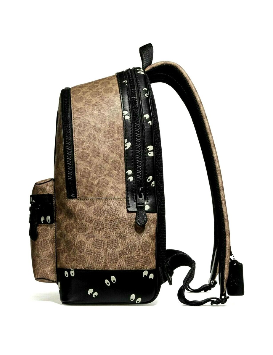Coach Brown and Black Backpack with Fun Patches- spooky eyes collection. DISNEY x COACH Academy Backpack DARK FAIRY TALE PATCHES  main image 2