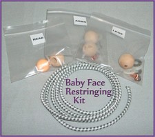 1 BABY FACE ReStringing Kit - for 1 Galoob Doll - IMPROVED Pop-Bead System