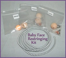 1 BABY FACE ReStringing Kit - for 1 Galoob Doll - IMPROVED Pop-Bead System!