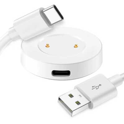 80 cm USB Kabel+2 Pin Ladegerät Dock Kompatibel mit Huawei Watch GT/2/2E Weiss