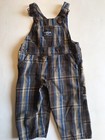 Vintage OshKosh B’Gosh Vestbak Overalls Brown & Blue Plaid 9 Months 100% Cotton