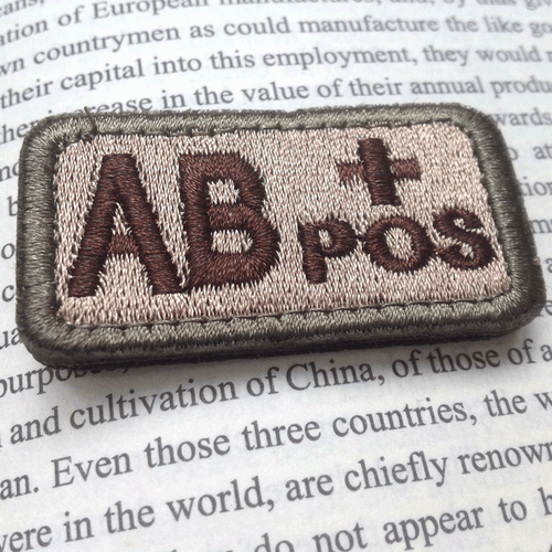 USA Military Blood Type AB+ Positive Tactical Army Hook Embroidered Patch - Picture 3 of 4