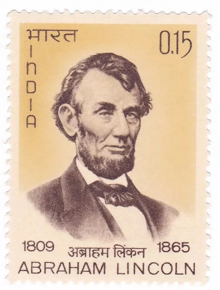 INDIA 1965 Estados Unidos Presidente Abraham Lincoln nosotros sello de... - Imagen 1 de 1