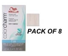 T18 Lightest Ash Blonde Wella Hair color Toner 1.4oz - Pack of 8