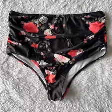 Beachsissi Womens Large Bikini Swimsuit Bottoms High Waisted Floral Flower