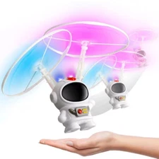 Spaceman Flying Toys Hand Operated Drones with LED Light Rechargeable for Kids