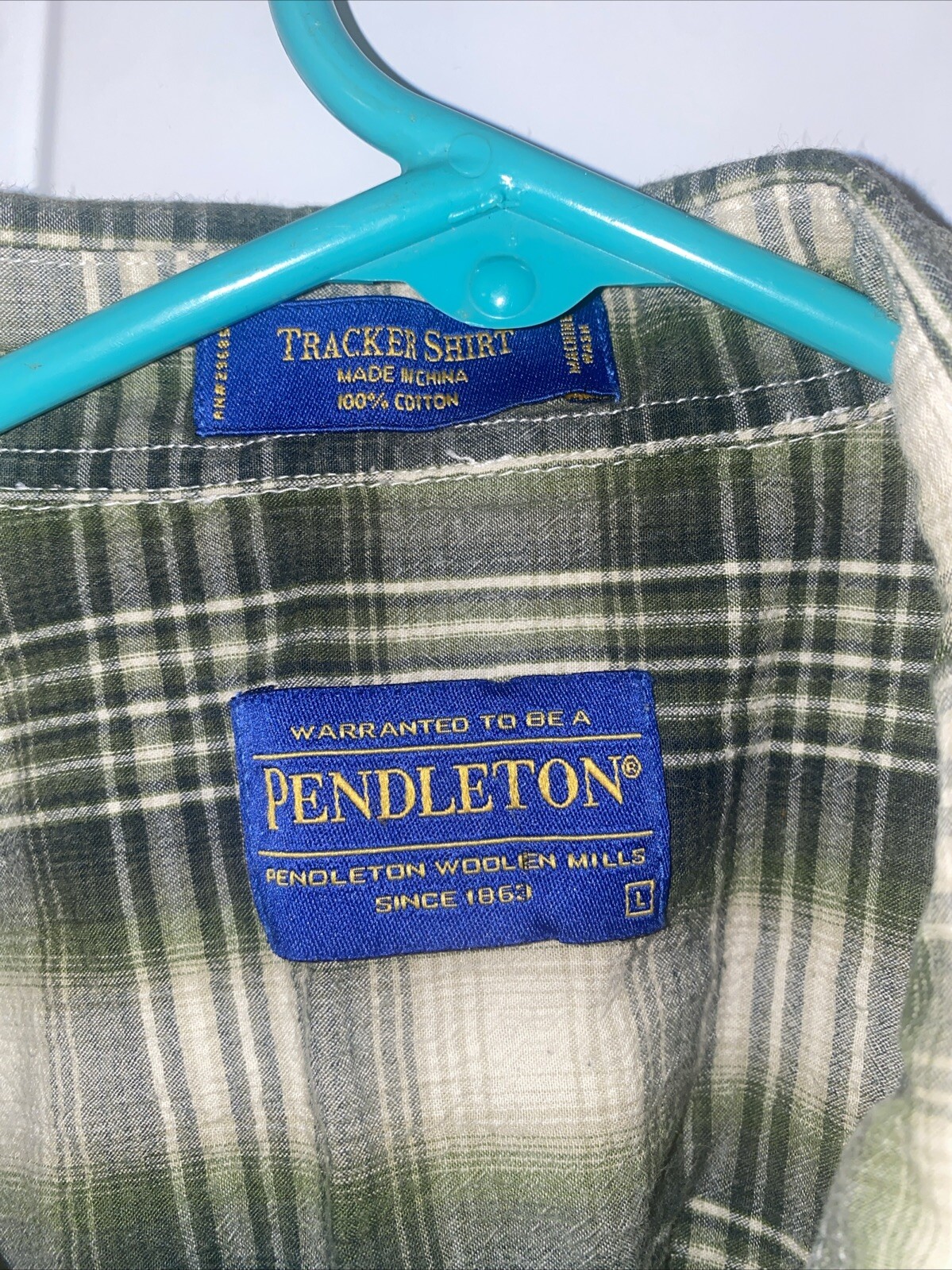 Pendleton Tracker Cotton Button Down Plaid Shirt … - image 2
