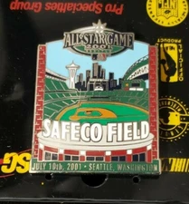 2001 Seattle Safeco Field MLB All-Star Game Silver Tone Stadium Pin - Mariners  