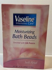 Vaseline Intensive Care Moisturizing Bath Beads Silk Protein Soft Petal 24oz