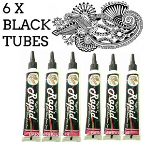 Details About 6 X Pure Black Henna Indian Arabic Henna Mehndi Tattoo Tube Quick Dry Fast Post