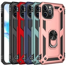 For Apple iPhone 12 Pro Max Shockproof Phone Case Magnetic Ring Kickstand Cover