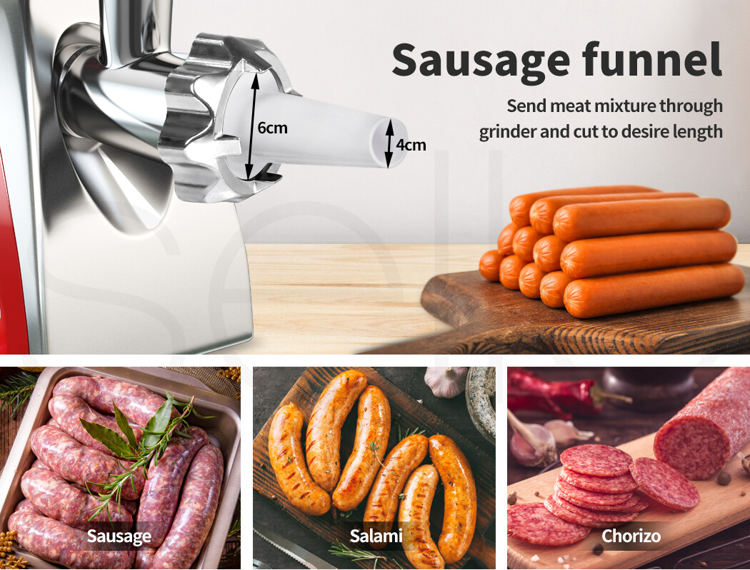 Spector 2800W Electric Meat Grinder Mincer Sausage Filler Kibbe Maker