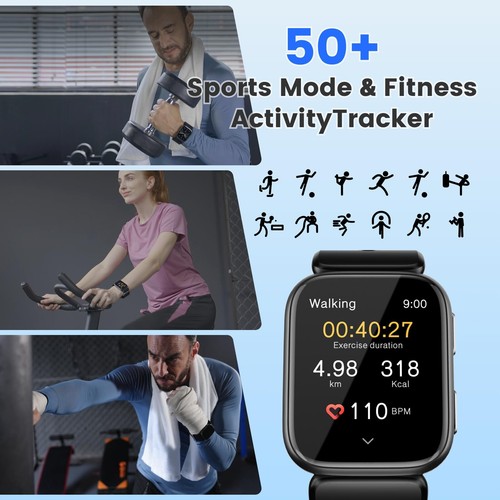 Blood Pressure Smart Watch 1.95'' Blood Pressure Watch with Air Pump Cuff, Blood - Picture 3 of 9