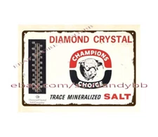 Diamond Crystal trace mineralized salt champions choice metal tin sign art wall