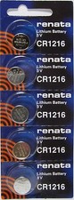 CR 1216 RENATA WATCH BATTERY 5 piece ECR1216 FREE SHIPPING Authorized Seller