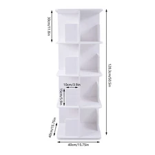 360° Rotating Bookshelf 4 Tier Standing Bookcase Small Corner Bookcase