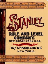 Stanley Rule And Level Company 9" x 12" Metal Sign