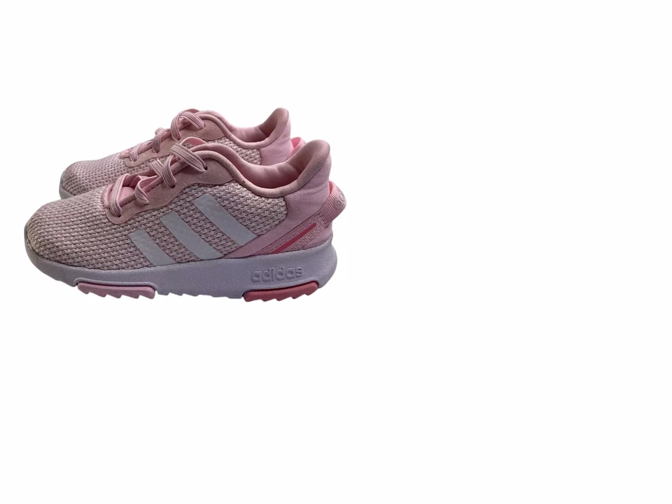Adidas Cloud Foam Pink Sneaker Size 9K Girls 1053 - Image 3 of 4
