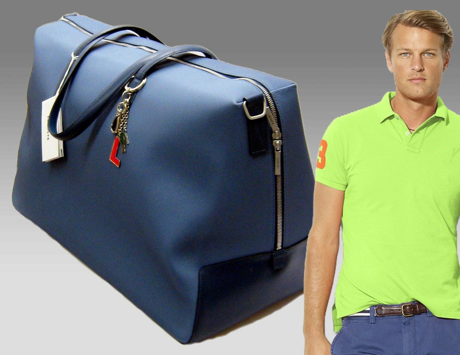 New Vintage LACOSTE Weekender HOLDALL Bag Club Fashion 9 Oxyde Blue eBay