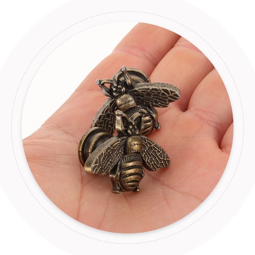 10 Pcs Bee Drawer Knobs Bumble Pulls Antique Single Hole Door Handle - Picture 11 of 12