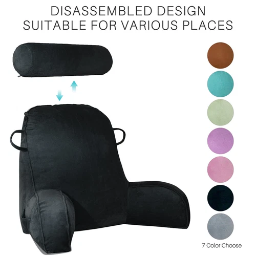 Respaldo Almohada de Lectura Reposacuello Soporte Lumbar Asiento Cojín Tumbona con Brazos - Imagen 61 de 64