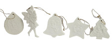 Ceramic Christmas Ornaments Set of 5 - Approx. 4" size