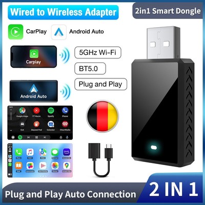 Wireless Apple Carplay Adapter Android Auto Adapter USB Car Dongle Connect Box
