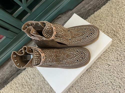 Isabel Marant Morley Taupe Suede Studded Moccasins Ankle Boots 38 / 8 - Picture 6 of 13