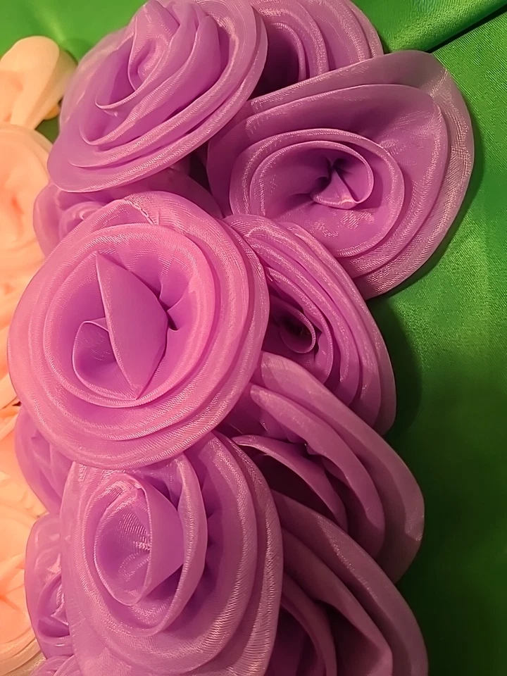 18 Piezas Lavanda Chifón Flor Costura Apliques Muñeca Ropa Diademas, Vestido  Foto 3 de 4