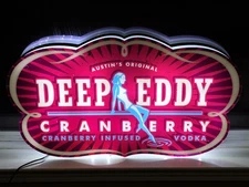 Austin TX DEEP EDDY VODKA LED SIGN MAN CAVE GARAGE DECOR BAR LIGHT Large 32"x18"