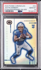 2020 PANINI CHRONICLES DYNAGON ROOKIES SILVER JUSTIN HERBERT ROOKIE RC PSA 10