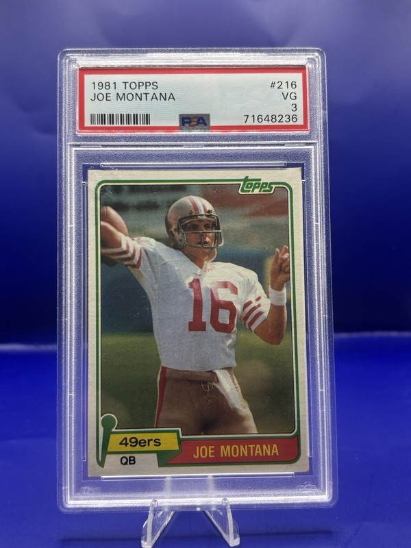 1981 Topps Joe Montana Rookie #216 PSA 3 Base Set San Francisco 49ers NFL