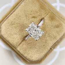 Wedding 18k White Gold Ring Lab Grown IGI Certified 1.7 Carat Radiant Diamond