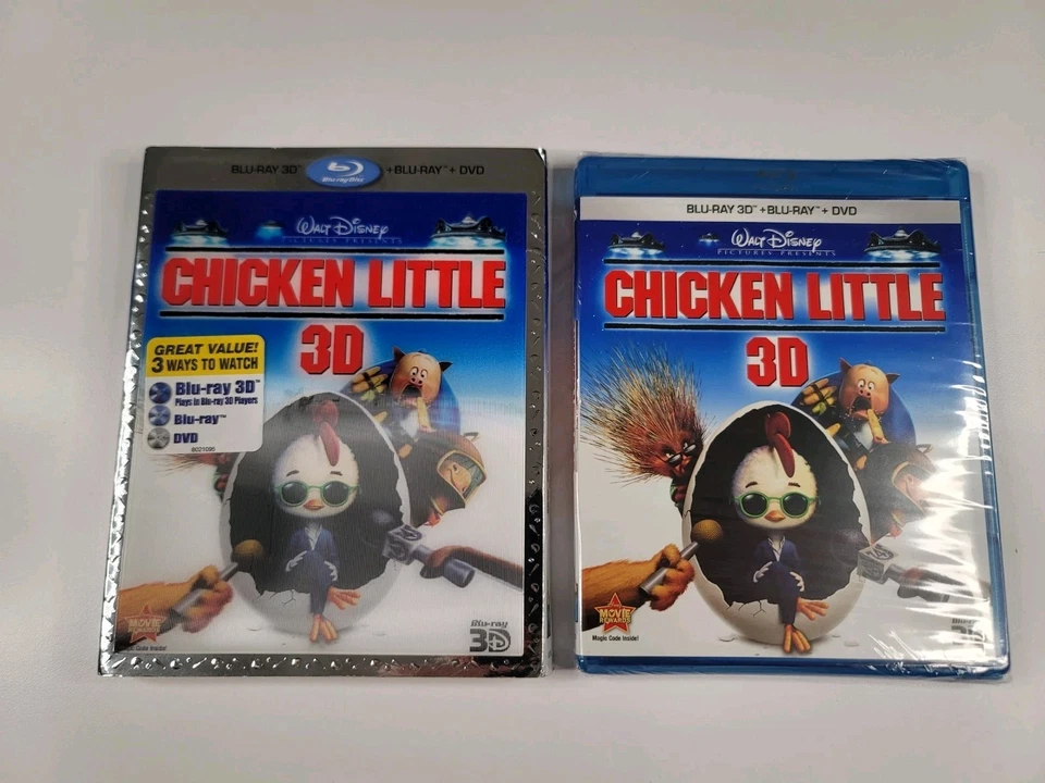 Chicken Little 3D: w/Lenticular Slip Rare & OOP (3D Blu-Ray/Blu-ray/DVD) New  - Image 3 of 4