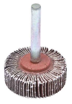 Forney 60188 Aluminum Oxide Shank Mount 80-Grit Flap Wheel 1.5 Dia. x 1/2 H in.