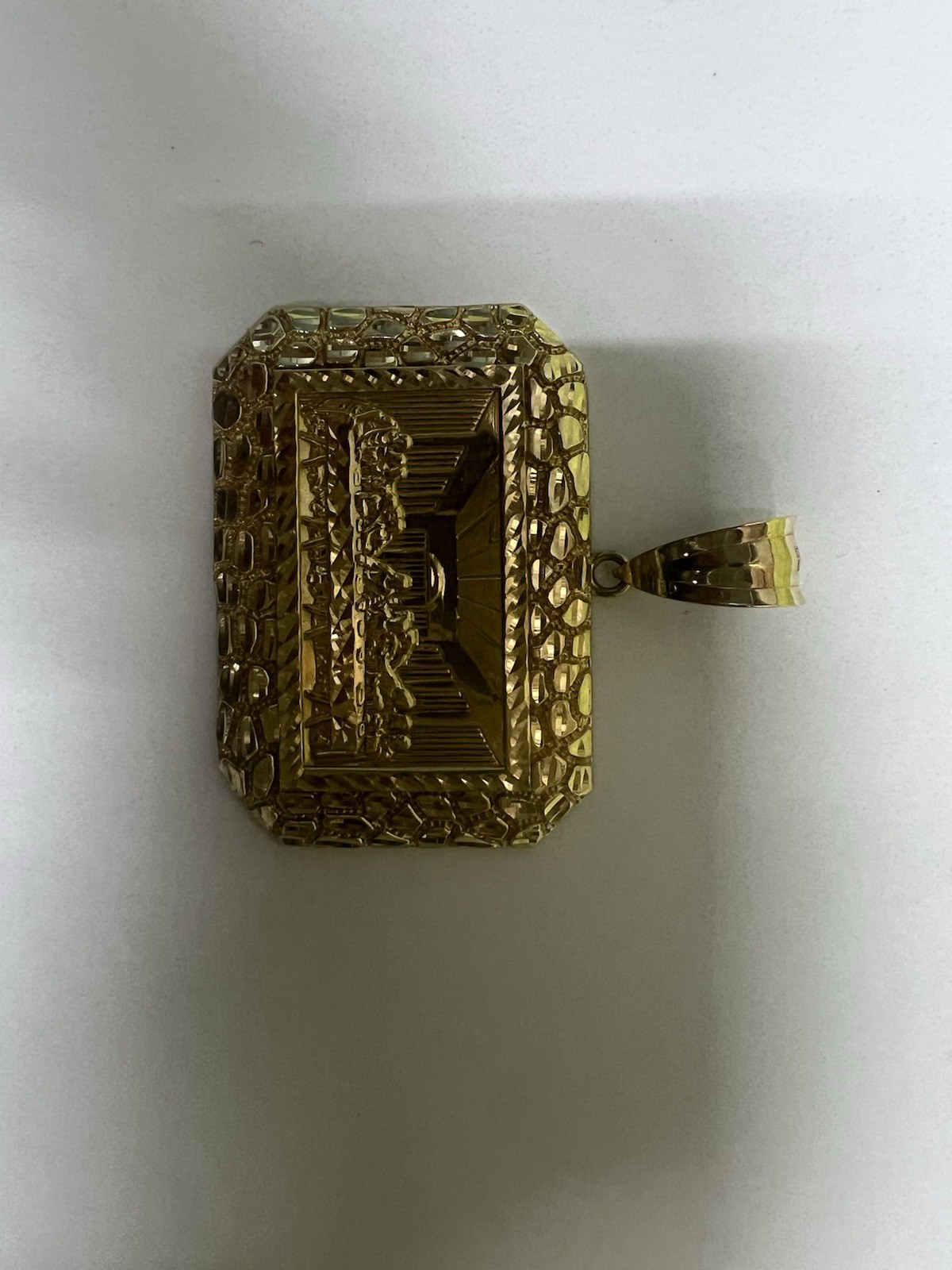Rectangle Last Supper Textured Nugget  Pendant Re… - image 5