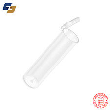 20PC  70mm Pop Top Tubes - Tamper Resistant, Medium/Short Size Clear 