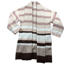 by Anthropologie Striped Duster Cardigan Soft Cozy Neutral Colors One Size F167