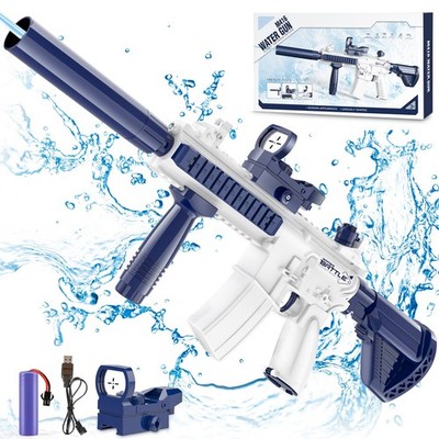 Electric Water Gun For Kids Adults Automatic Squirt Blaster M4 Rifle Blue
