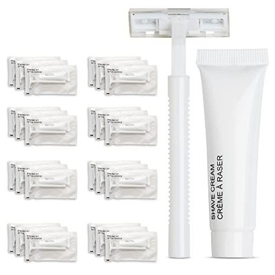 World Amenities Shave Kit (Clear Frosted Sachet) - Hotel Amenities - Includes...