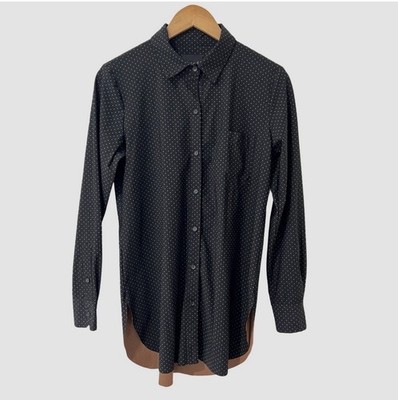 Lysse Black Microdot Button-Down Shirt Women s Large