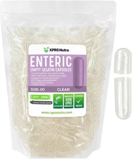 Size 00 Clear Enteric Empty Gelatin Pill Caps Capsules Delayed GelCaps