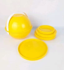 Vintage Ingrid Yellow Party Ball 22 Pc Plates & Bowls Picnic Set