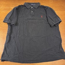 Polo Ralph Lauren Shirt Mens 2XB Black Short Sleeve Red Pony Big