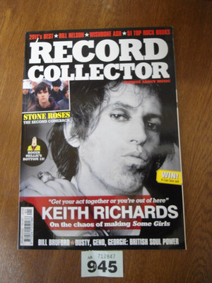 No.397 January 2012 RECORD COLLECTOR Magazine - Keith Richards / Stone Roses