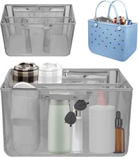 Mesh Beach Bag Organizer Compatible with Bogg X Large Accessories, Grey 