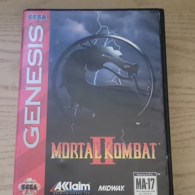 Acclaim Mortal Kombat II Sega Genesis Fighting Game Cartridge w/ Case/Box MA-17