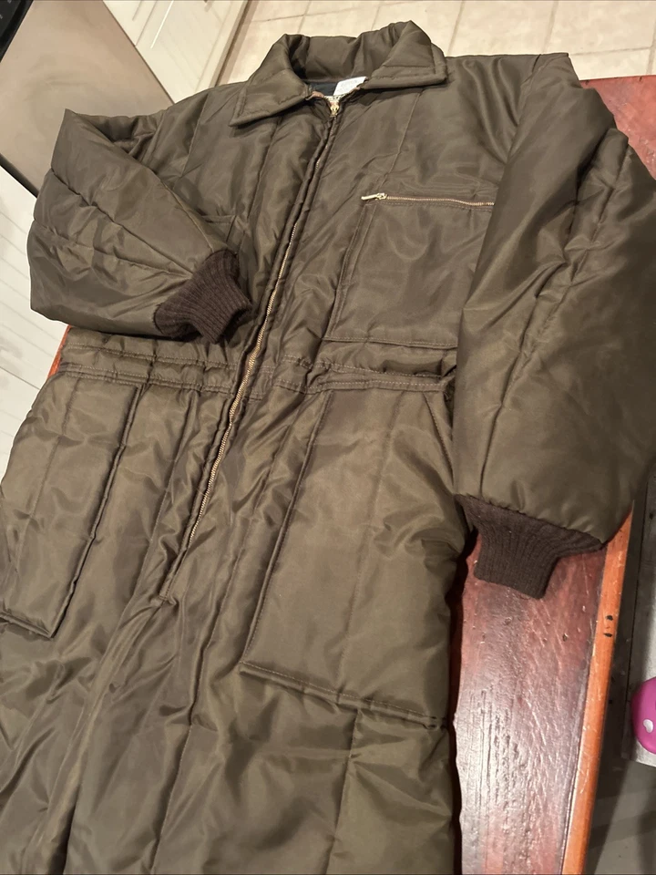 Walls Blizzard Pruf Insulated Lined Brown Coveralls Men's Size K Tall 80s - Image 3 of 4