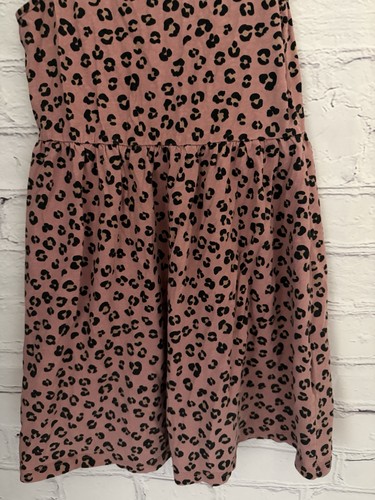 H&M Mauve Pink with Black Design Tank Dress 100% Cotton EUC Girl's 8/10 - Picture 3 of 8