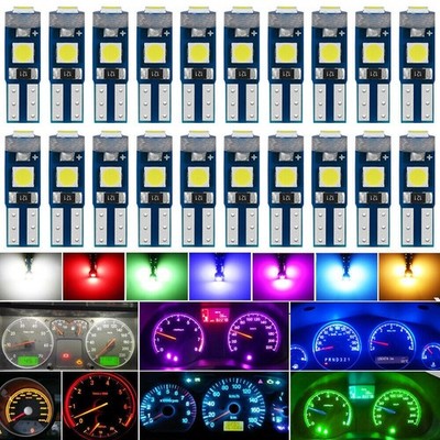 20X T5 74 3-Smd Led Instrument Panel Dash Dashboard Gauge Light Bulb W3W 37